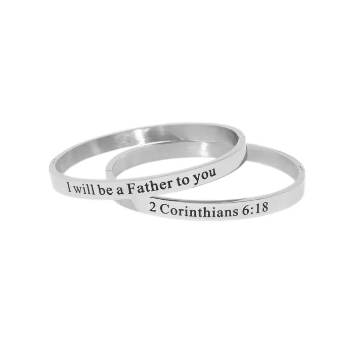 Forever Truth Bracelets I Will Be A Father To You Silver Bangle Bracelet