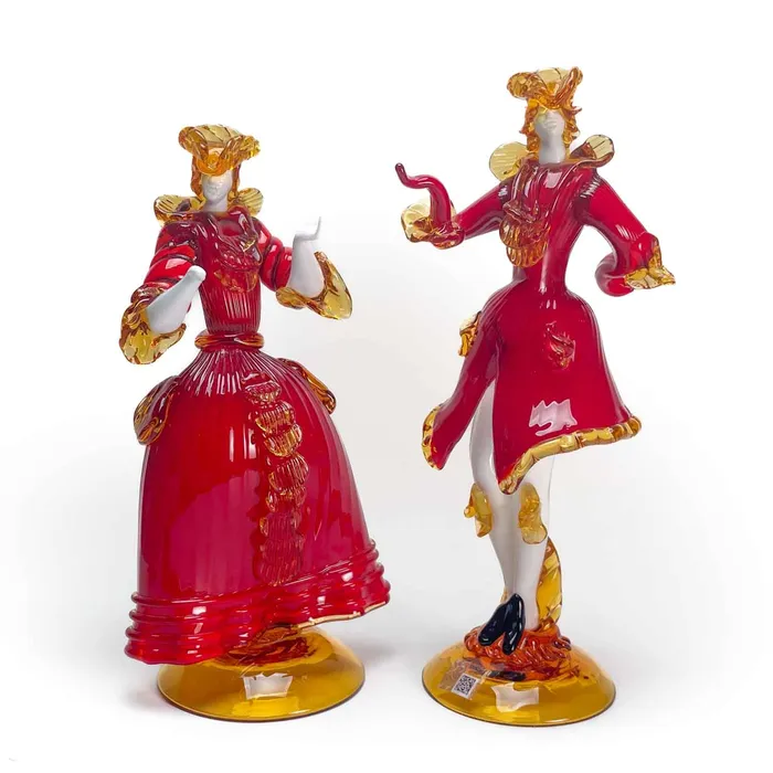 Formia International Rings Goldoniane Couple Murano Glass