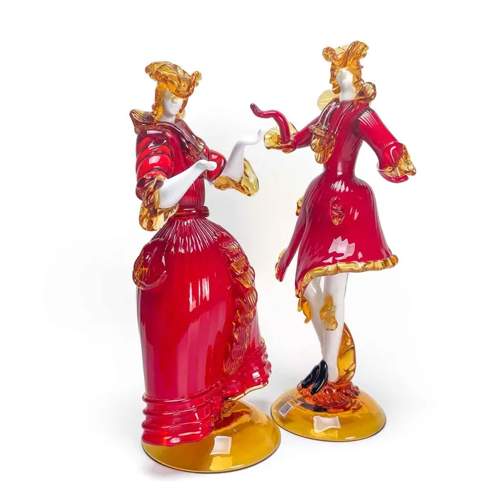 Formia International Rings Goldoniane Couple Murano Glass
