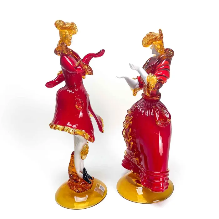 Formia International Rings Goldoniane Couple Murano Glass