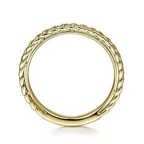 GABRIEL CO 14K Yellow Gold Braided Stackable Ring Rings