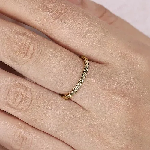 GABRIEL CO 14K Yellow Gold Braided Stackable Ring Rings