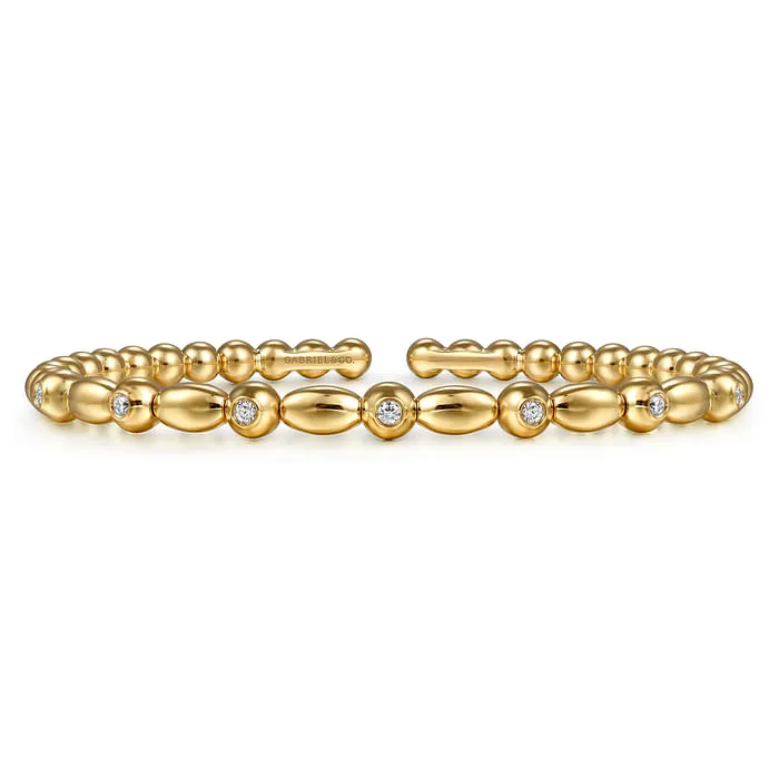 GABRIEL CO 14K Yellow Gold Bujukan Diamond Split Bangle Bracelet Bracelets GABRIEL CO 14K Yellow Gold Bujukan Diamond Split Bangle Bracelet Bracelets