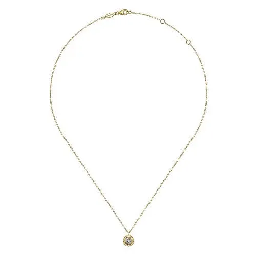 GABRIEL CO 14K Yellow Gold Bujukan Heart Pendant Necklace with Diamonds Necklaces GABRIEL CO 14K Yellow Gold Bujukan Heart Pendant Necklace with Diamonds Necklaces