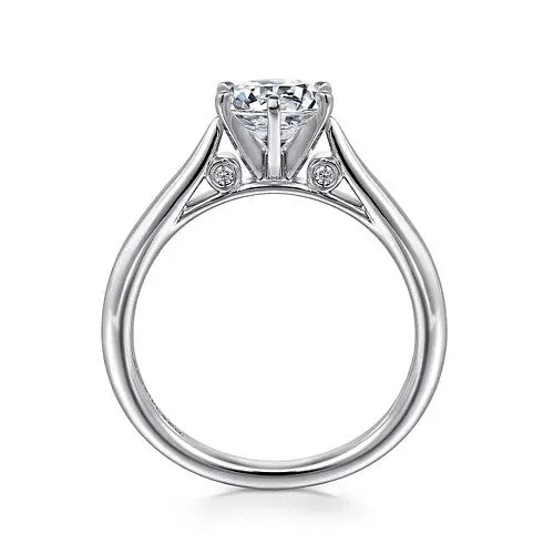 GABRIEL CO Cassie 14K White Gold Round Diamond Engagement Ring Setting Only Rings GABRIEL CO Cassie 14K White Gold Round Diamond Engagement Ring Setting Only Rings