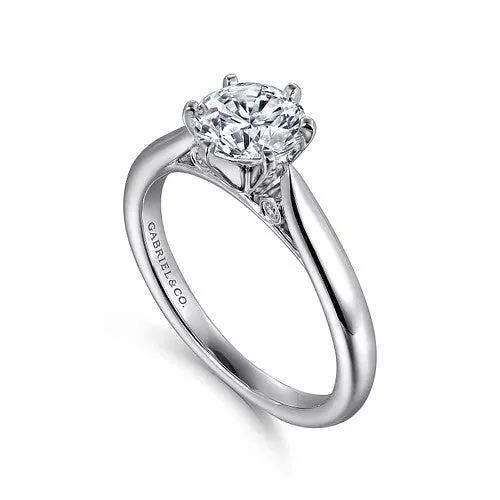 GABRIEL CO Cassie 14K White Gold Round Diamond Engagement Ring Setting Only Rings GABRIEL CO Cassie 14K White Gold Round Diamond Engagement Ring Setting Only Rings
