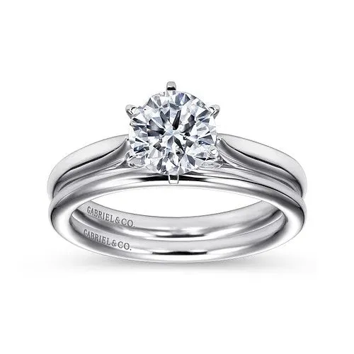 GABRIEL CO Cassie 14K White Gold Round Diamond Engagement Ring Setting Only Rings GABRIEL CO Cassie 14K White Gold Round Diamond Engagement Ring Setting Only Rings