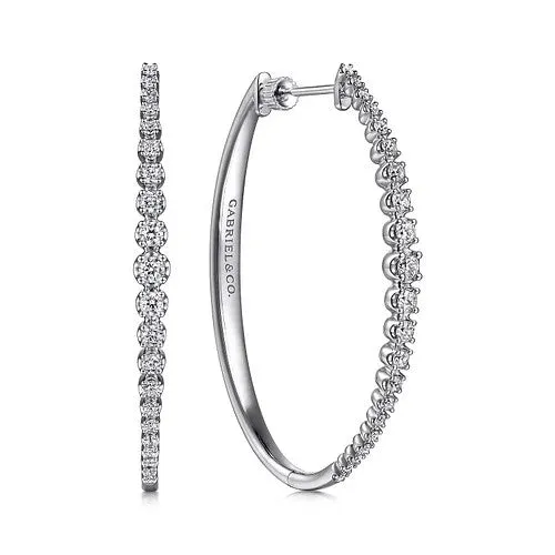 GABRIEL CO Diamond Hoop Earrings