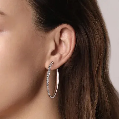 GABRIEL CO Diamond Hoop Earrings
