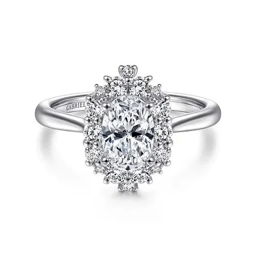 GABRIEL CO Jada 14K White Gold Oval Halo Diamond Engagement Ring Setting Only Rings GABRIEL CO Jada 14K White Gold Oval Halo Diamond Engagement Ring Setting Only Rings