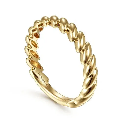 GABRIEL CO Rings 14K Yellow Gold Tilted Leaf Ring