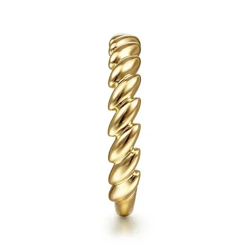GABRIEL CO Rings 14K Yellow Gold Tilted Leaf Ring