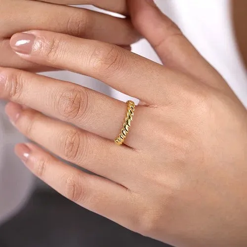GABRIEL CO Rings 14K Yellow Gold Tilted Leaf Ring