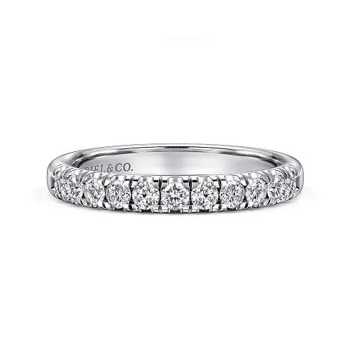 GABRIEL CO Rings Portofino 14K White Gold 11 Stone French Pave Diamond Wedding Band 05 ct GABRIEL CO Rings Portofino 14K White Gold 11 Stone French Pave Diamond Wedding Band 05 ct