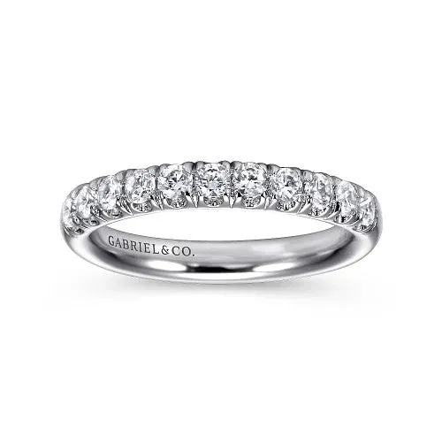 GABRIEL CO Rings Portofino 14K White Gold 11 Stone French Pave Diamond Wedding Band 05 ct GABRIEL CO Rings Portofino 14K White Gold 11 Stone French Pave Diamond Wedding Band 05 ct