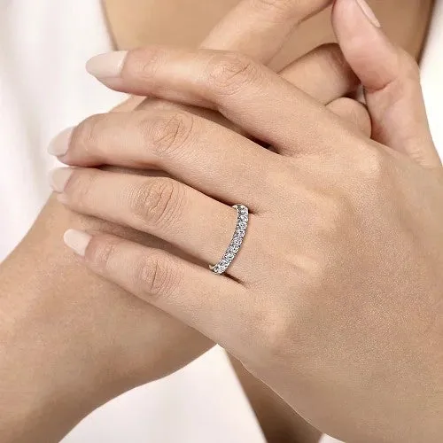 GABRIEL CO Rings Portofino 14K White Gold 11 Stone French Pave Diamond Wedding Band 05 ct GABRIEL CO Rings Portofino 14K White Gold 11 Stone French Pave Diamond Wedding Band 05 ct