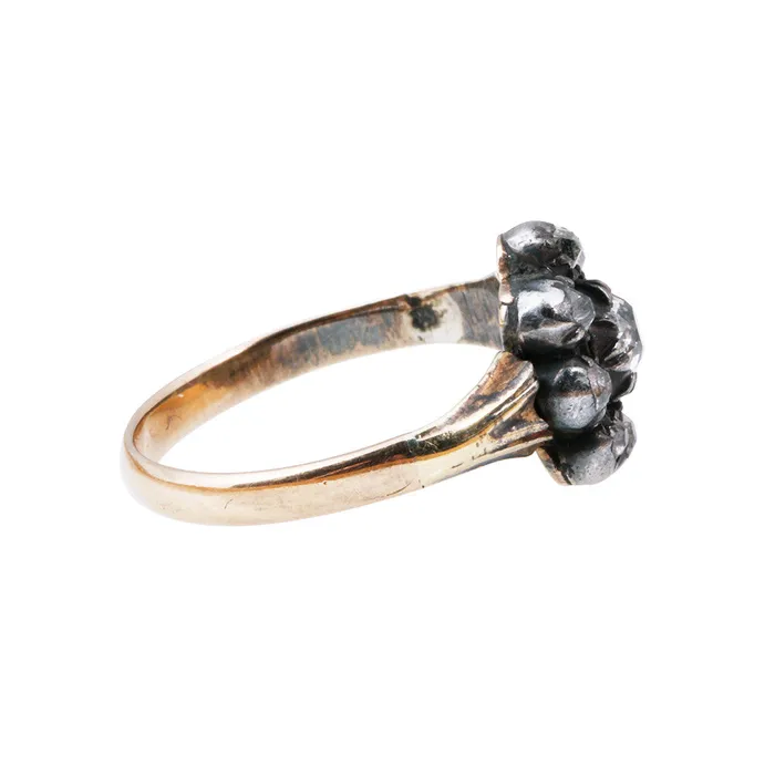 Georgian Diamond Cluster Ring Bell Bird Antiques Rings
