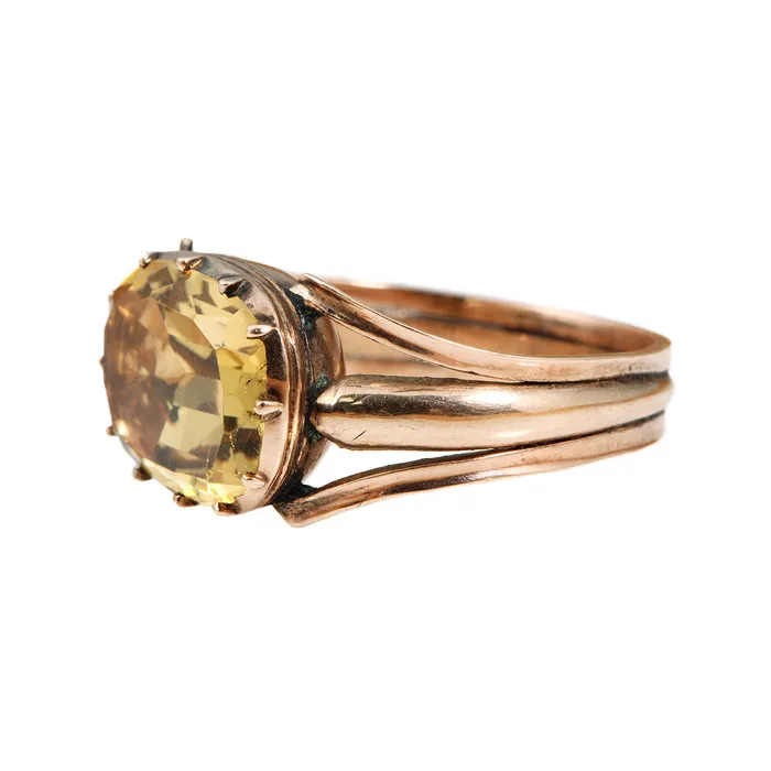 Georgian Era Citrine Ring Bell Bird Antiques Rings