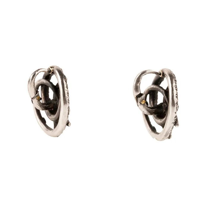 Georgian era Diamond and Emerald Snake Earrings Bell Bird Antiques Earrings