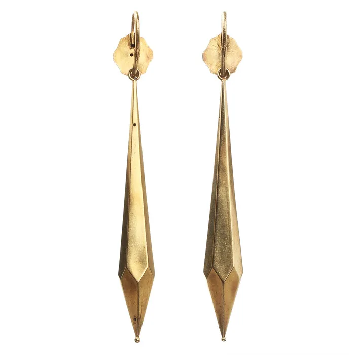 Georgian Era Torpedo Gold Earrings Bell Bird Antiques Earrings