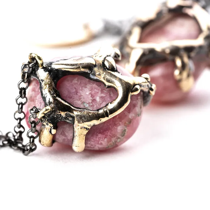 Giardinoblu Rhodochrosite Necklace One Of a Kind Small Size Necklaces