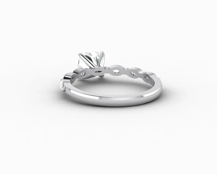 Giulia 10 Ct Cushion Cut Engagement Ring With Marquise Side Stones Sapheena Jewelry Rings
