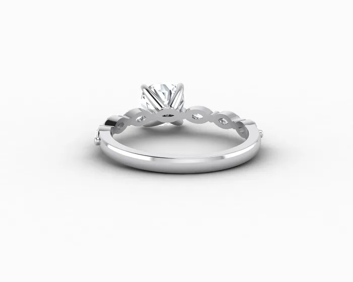 Giulia 10 Ct Cushion Cut Engagement Ring With Marquise Side Stones Sapheena Jewelry Rings