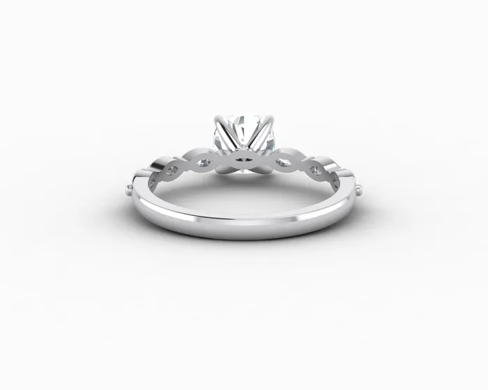 Giulia 10 Ct Cushion Cut Engagement Ring With Marquise Side Stones Sapheena Jewelry Rings