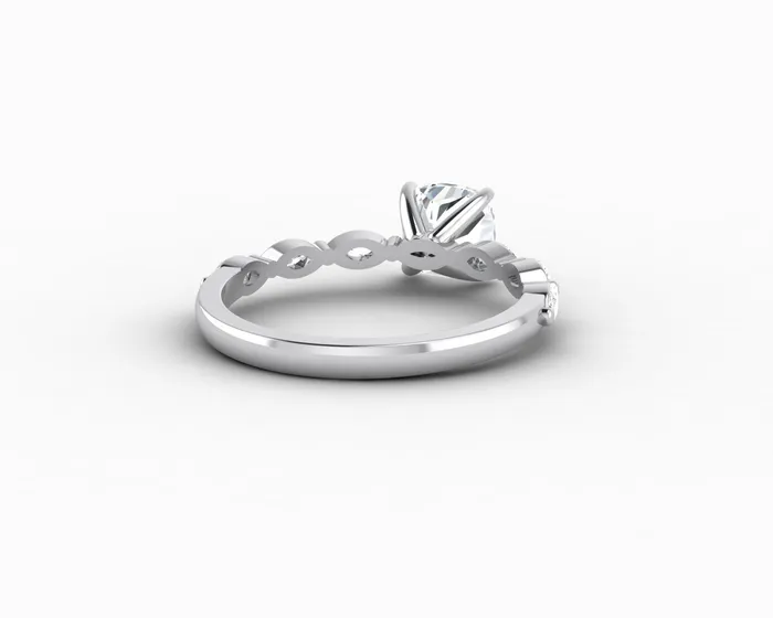 Giulia 10 Ct Cushion Cut Engagement Ring With Marquise Side Stones Sapheena Jewelry Rings