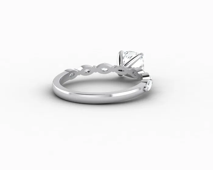 Giulia 10 Ct Cushion Cut Engagement Ring With Marquise Side Stones Sapheena Jewelry Rings
