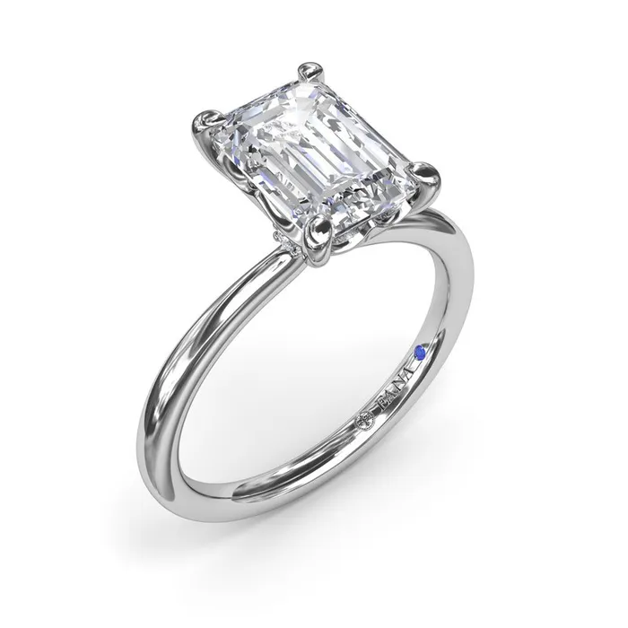 Hidden Halo Diamond Engagement Ring FANA Rings
