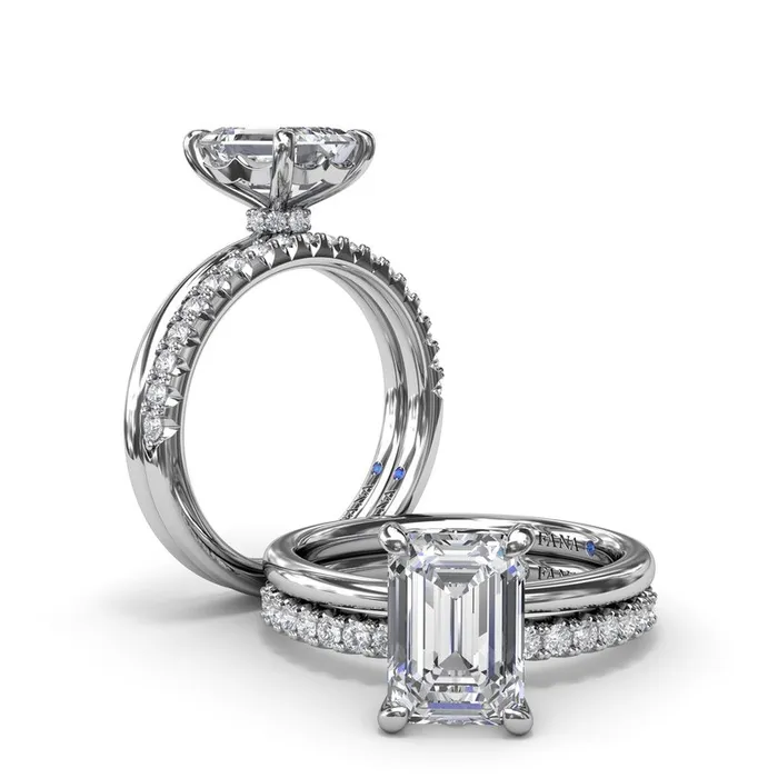 Hidden Halo Diamond Engagement Ring FANA Rings