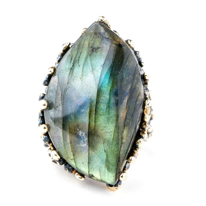 Labradorite Ring One of a kind Statement Giardinoblu Rings