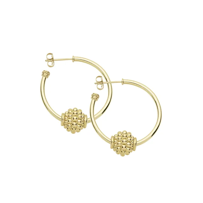 LAGOS Earrings Caviar Gold Small 18K Gold Caviar Ball Hoop Earrings