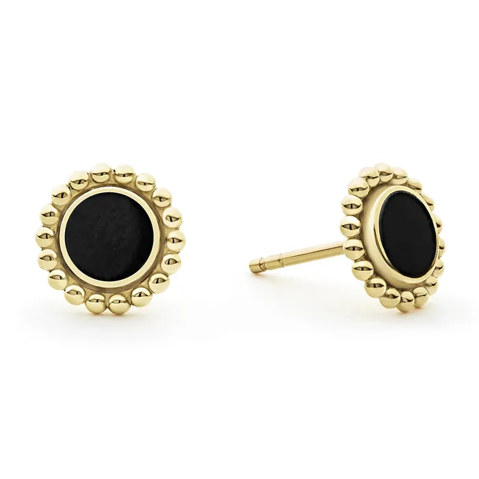 LAGOS Earrings Covet Round Onyx Stud Earrings