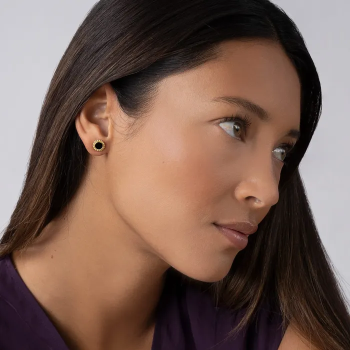 LAGOS Earrings Covet Round Onyx Stud Earrings