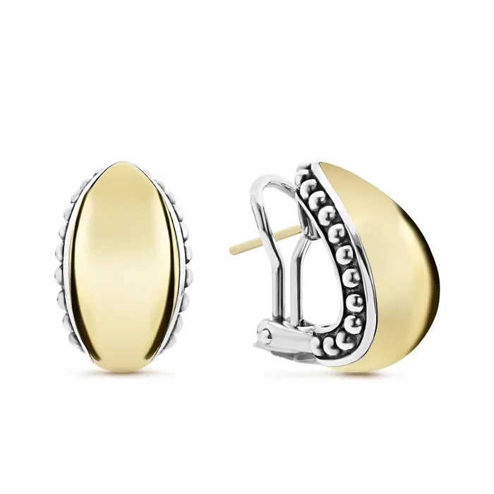 LAGOS High Bar 18K Gold Station Caviar Huggie Earrings Earrings