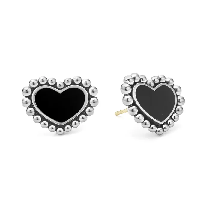 LAGOS Maya Onyx Heart Stud Earrings Earrings