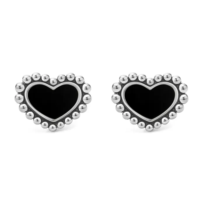 LAGOS Maya Onyx Heart Stud Earrings Earrings
