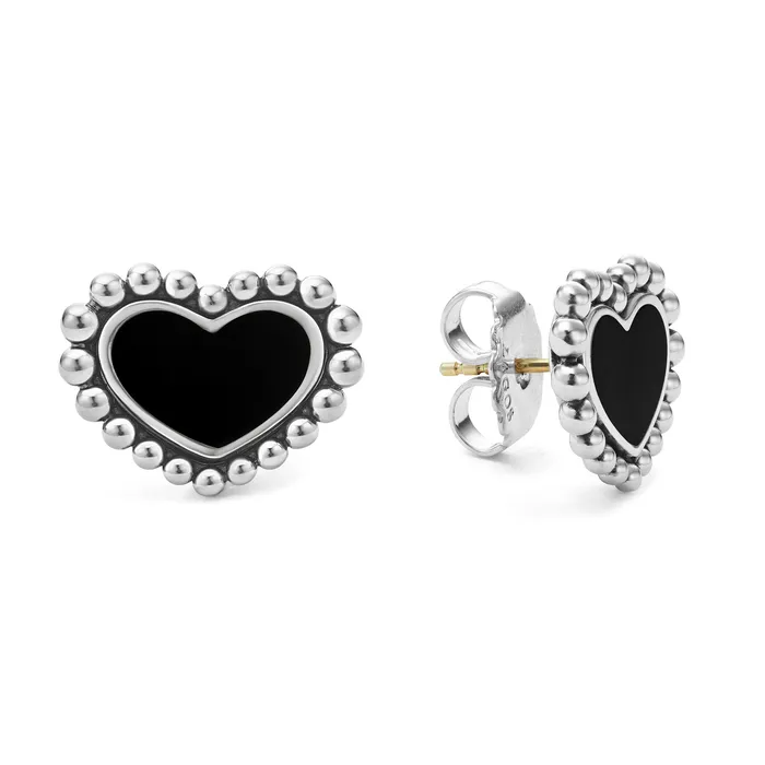 LAGOS Maya Onyx Heart Stud Earrings Earrings