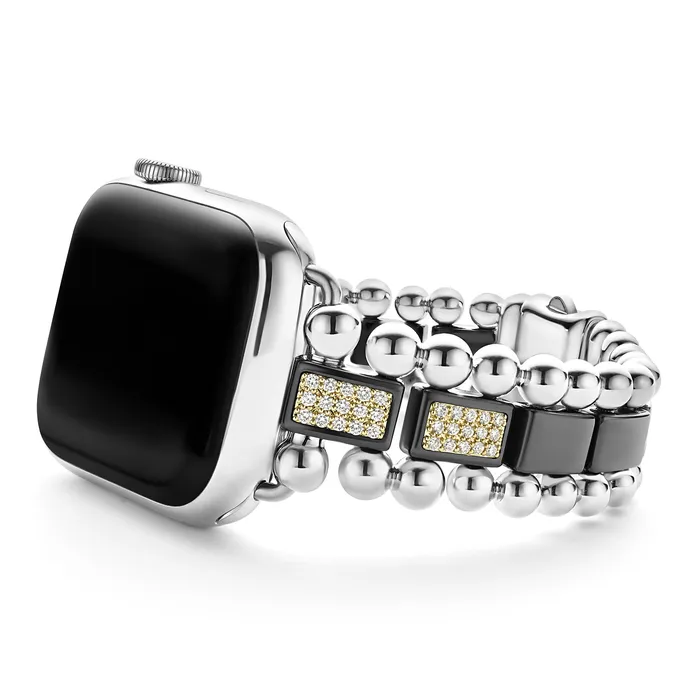 LAGOS Smart Caviar Black Ceramic Half Diamond Watch Bracelet3845mm Bracelets LAGOS Smart Caviar Black Ceramic Half Diamond Watch Bracelet3845mm Bracelets