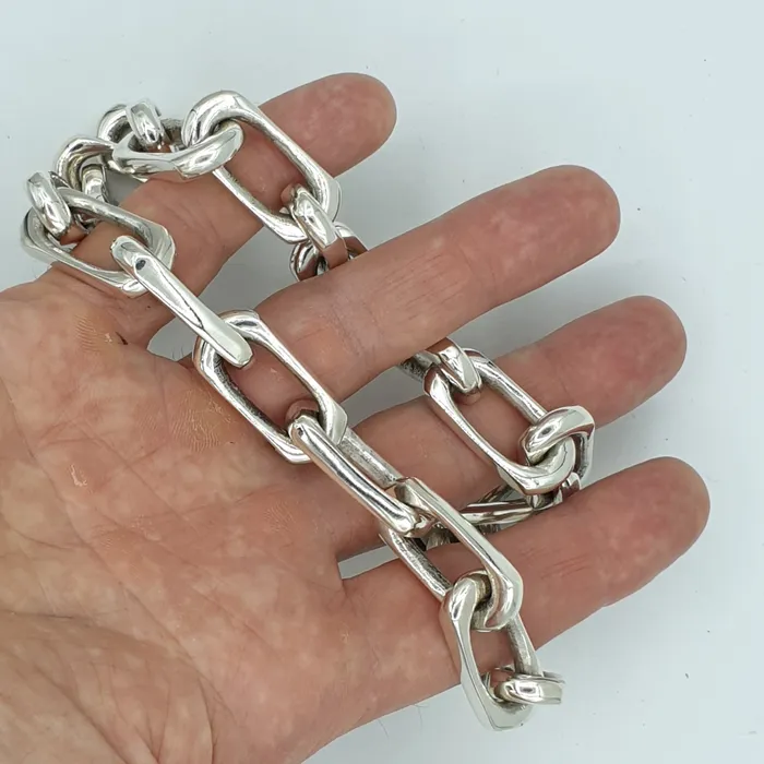Long Link Chain Link Necklace silverwow Necklaces