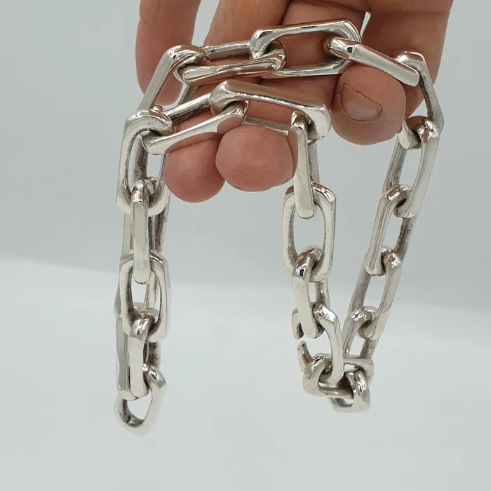 Long Link Chain Link Necklace silverwow Necklaces
