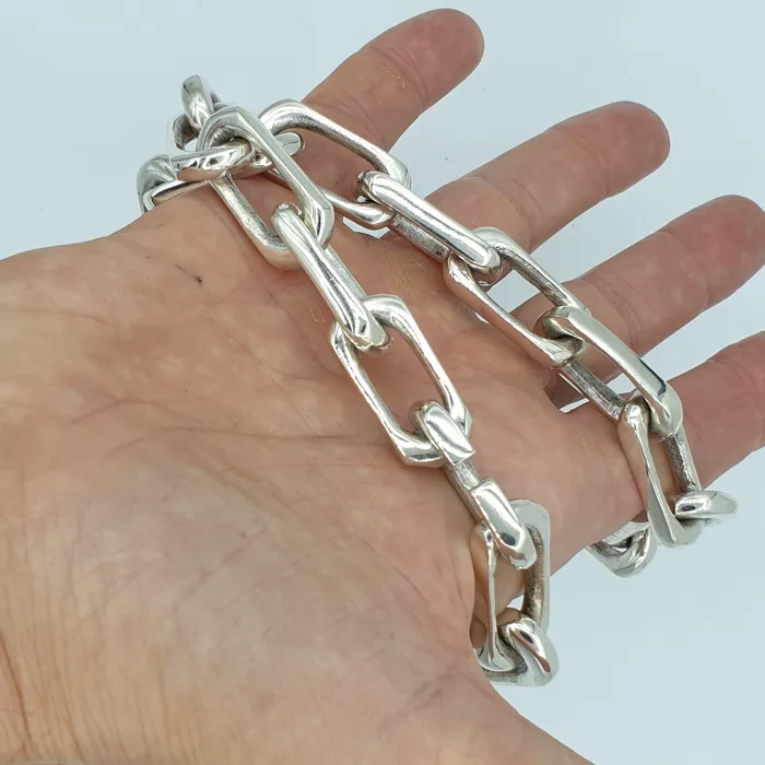 Long Link Chain Link Necklace silverwow Necklaces
