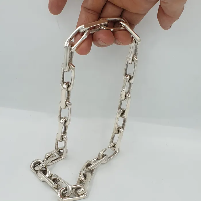 Long Link Chain Link Necklace silverwow Necklaces