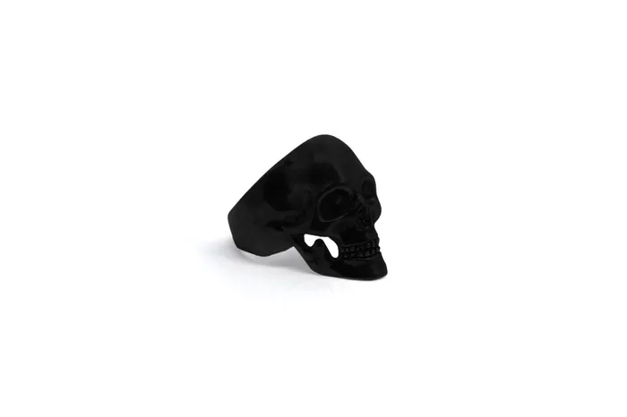 MARIA MARISCAL Earrings Anillo Craneo anatmico Negro Mate