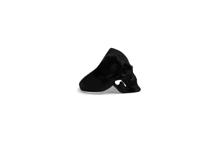 MARIA MARISCAL Earrings Anillo Craneo anatmico Negro Mate