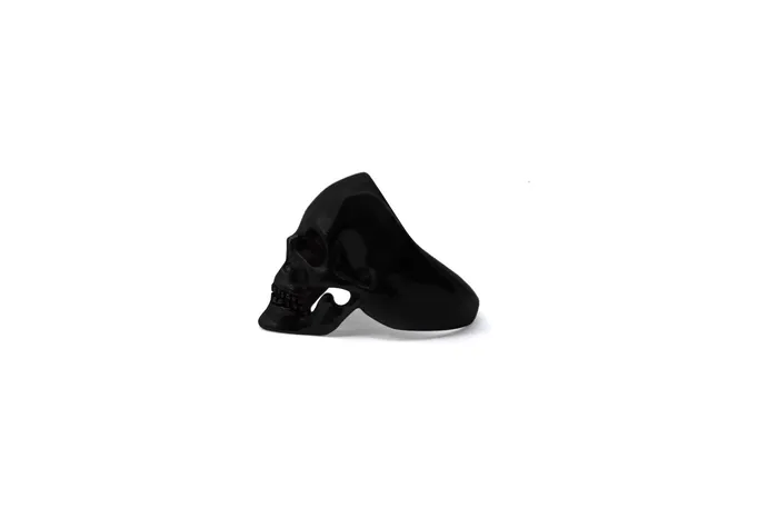 MARIA MARISCAL Earrings Anillo Craneo anatmico Negro Mate