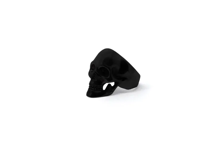 MARIA MARISCAL Earrings Anillo Craneo anatmico Negro Mate
