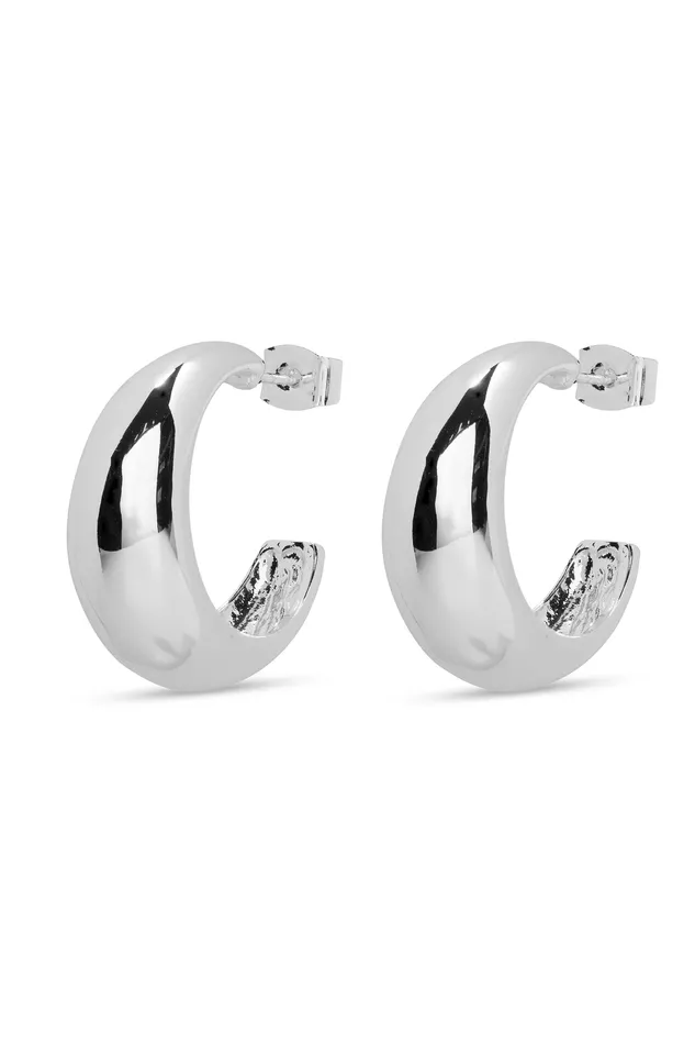 Marina Bay Hoops Silver Crystal Haze Jewelry Rings